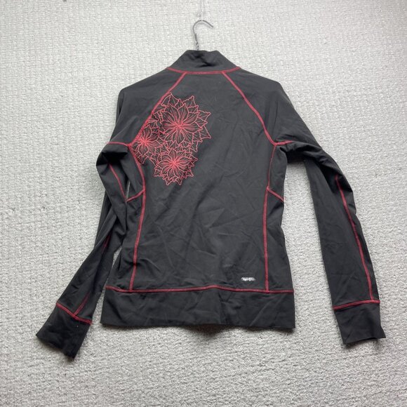 The North Face Athletic Mid Layer Full Zip Jacket Wom M Pink Floral Vapor Wick - Picture 10 of 10